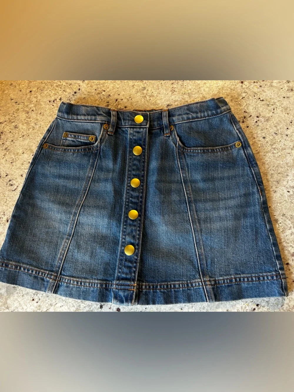 Crewcuts J.Crew Denim Skirt Girls Size 12 NWT Button Front Classic Wash
